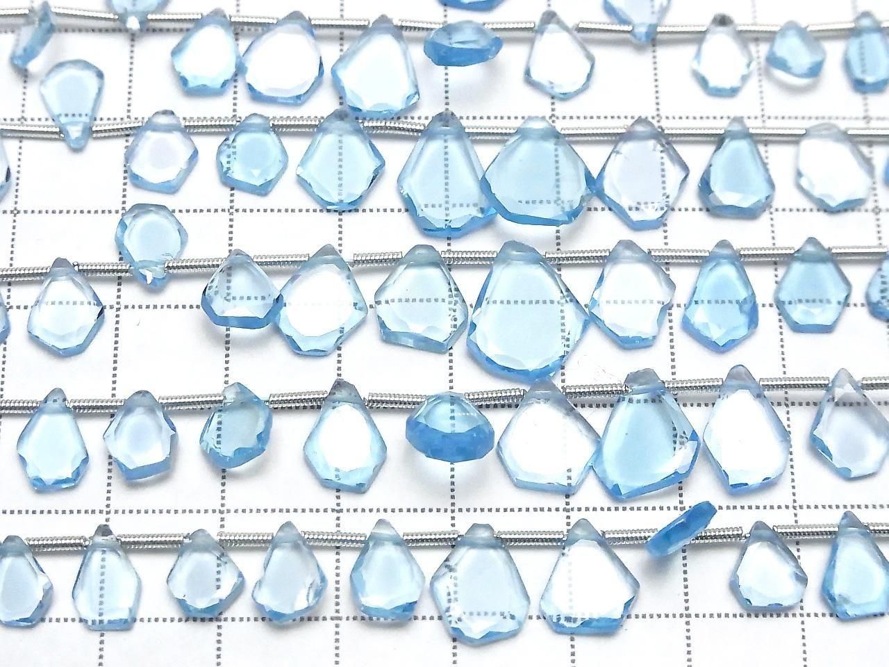 High Quality Swiss Blue Topaz AAA- Rough Slice Faceted Half or 1strand beads (approx. 7 inches/18 cm)