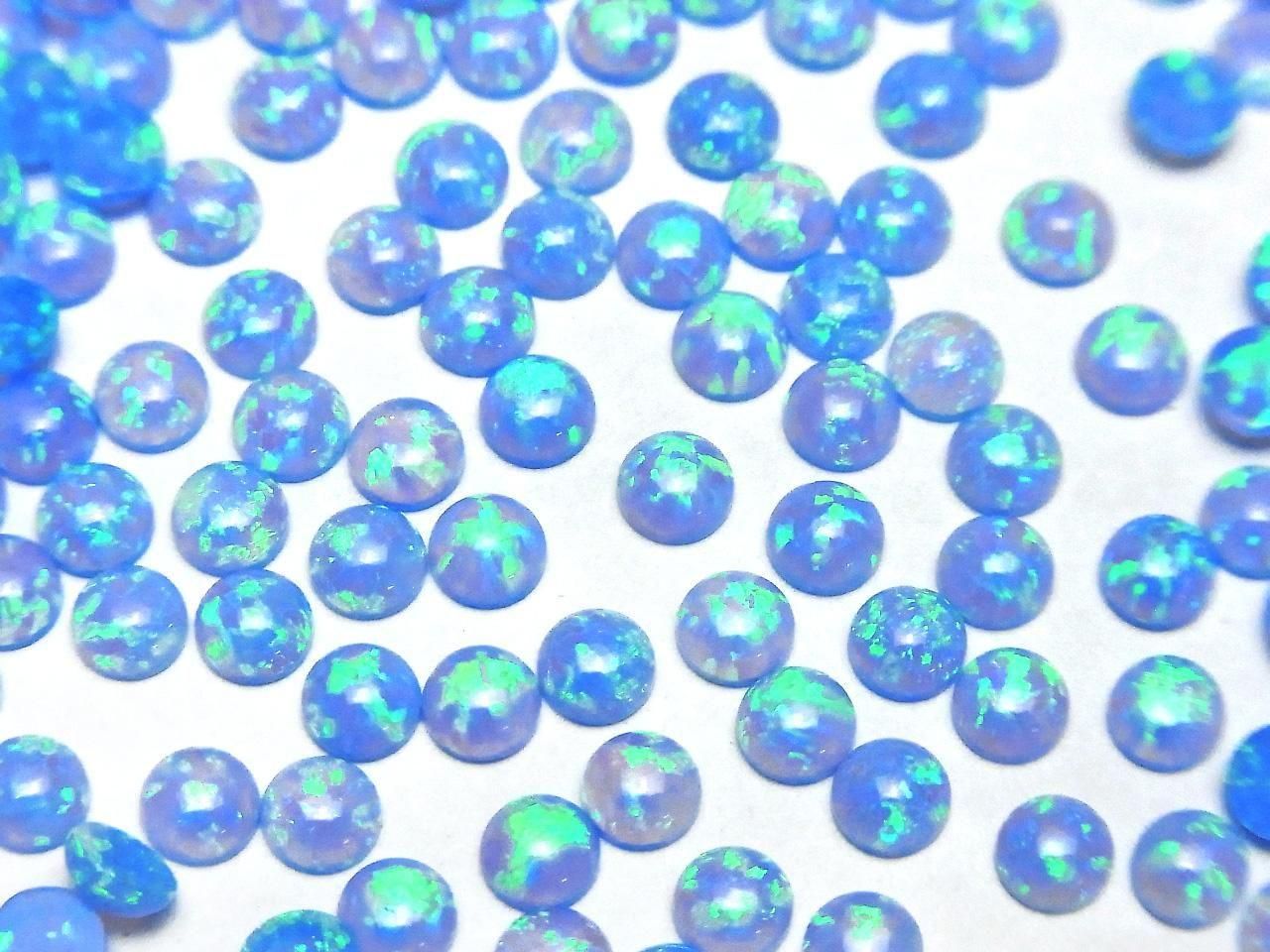 Kyoto Opal Round Cabochon 4x4mm [Blue] 5pcs