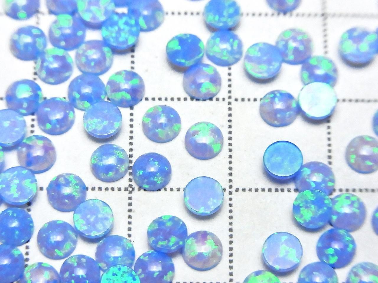 Kyoto Opal Round Cabochon 4x4mm [Blue] 5pcs