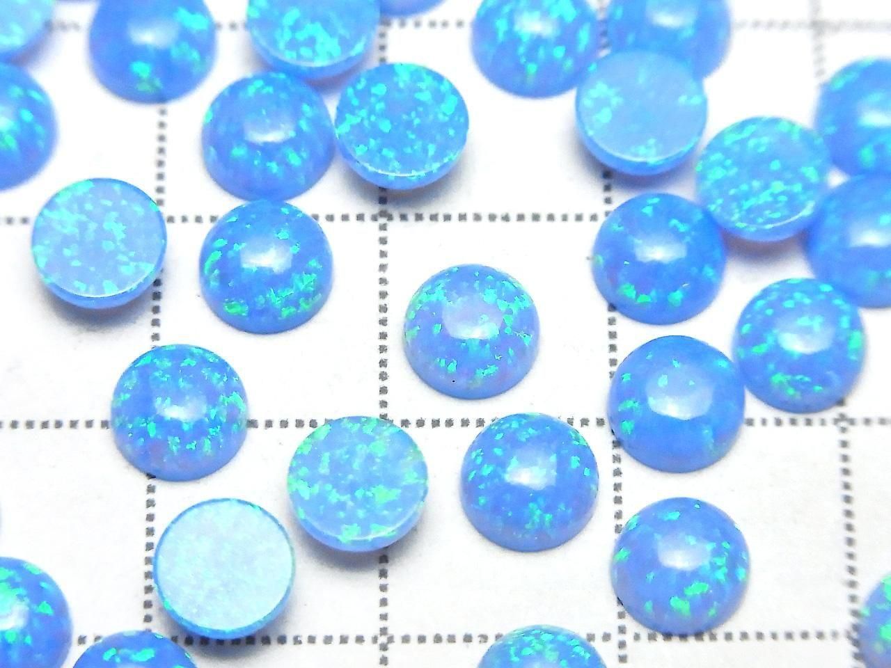 Kyoto Opal Round Cabochon 6x6mm [Blue] 3pcs