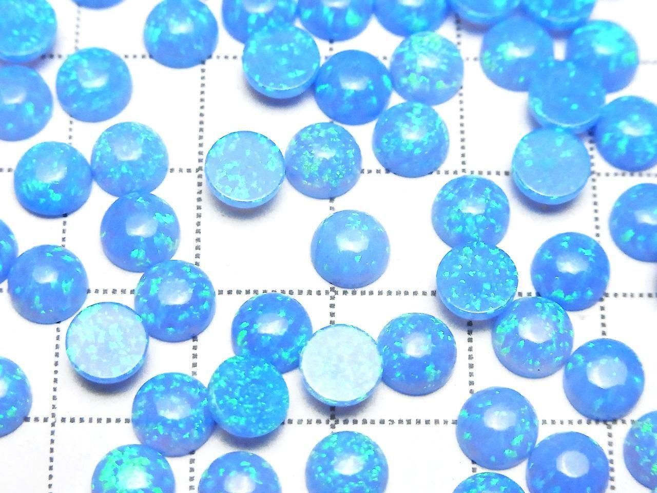 Kyoto Opal Round Cabochon 6x6mm [Blue] 3pcs