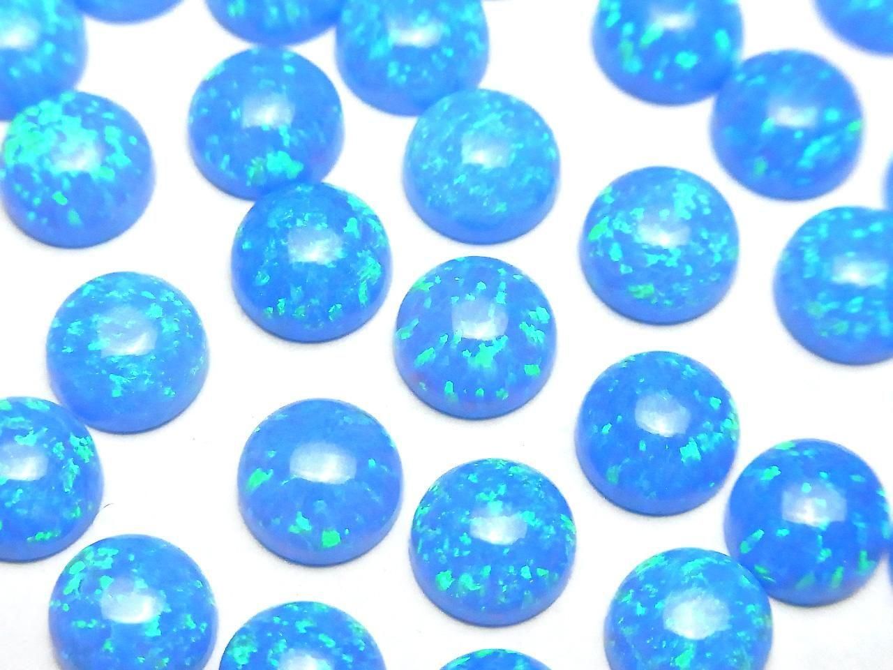 Kyoto Opal Round Cabochon 8x8mm [Blue] 2pcs