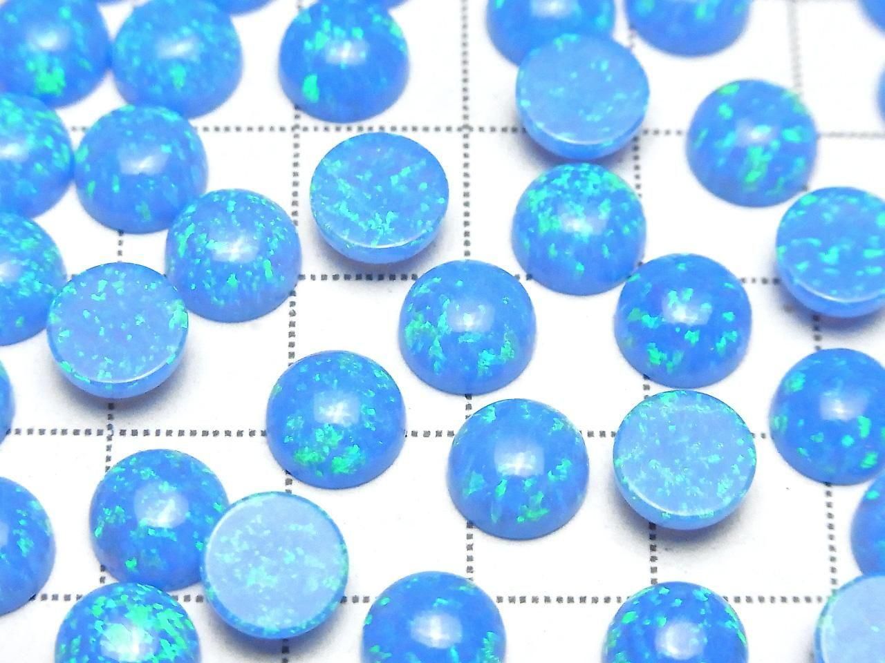 Kyoto Opal Round Cabochon 8x8mm [Blue] 2pcs
