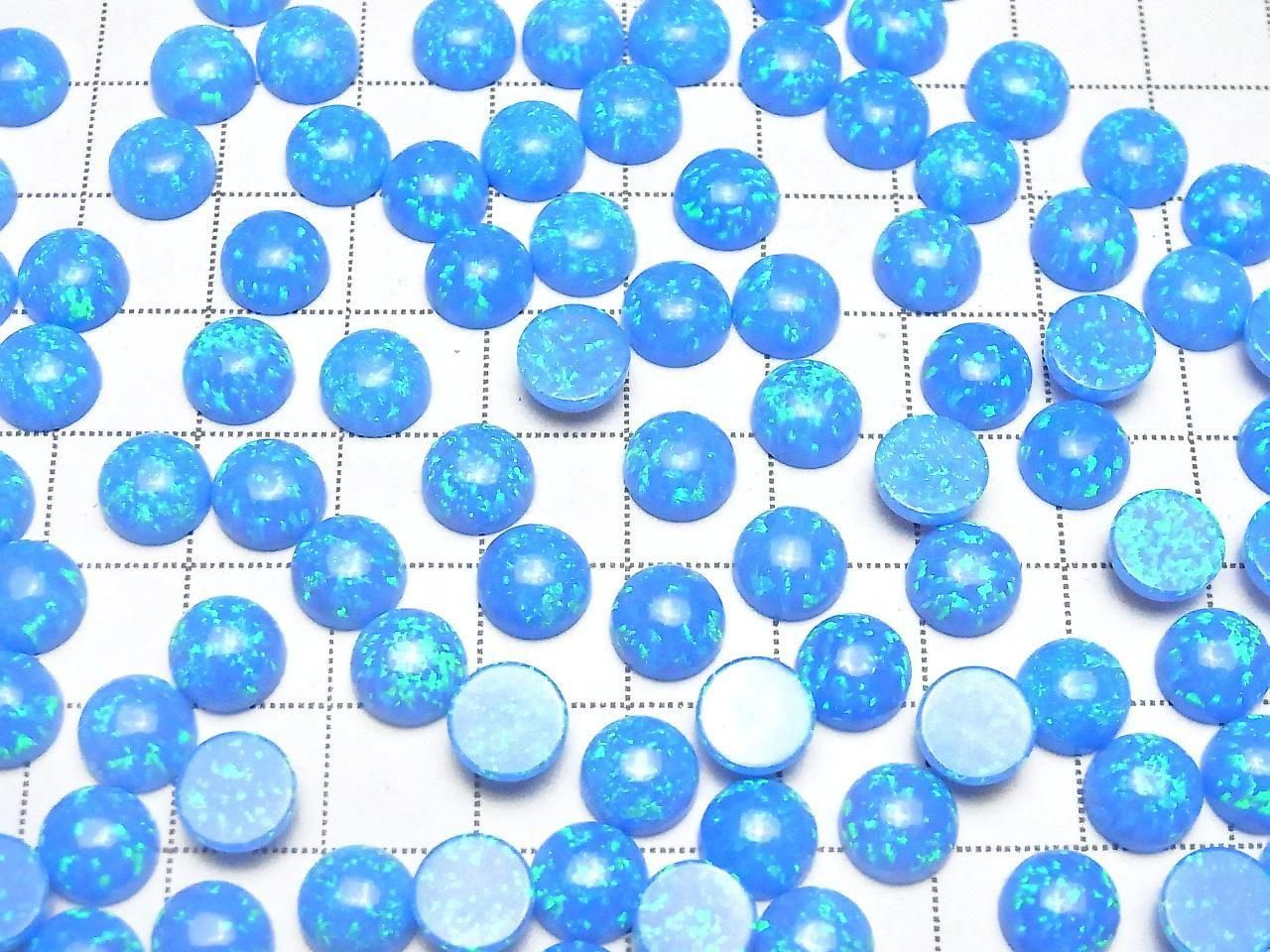 Kyoto Opal Round Cabochon 8x8mm [Blue] 2pcs