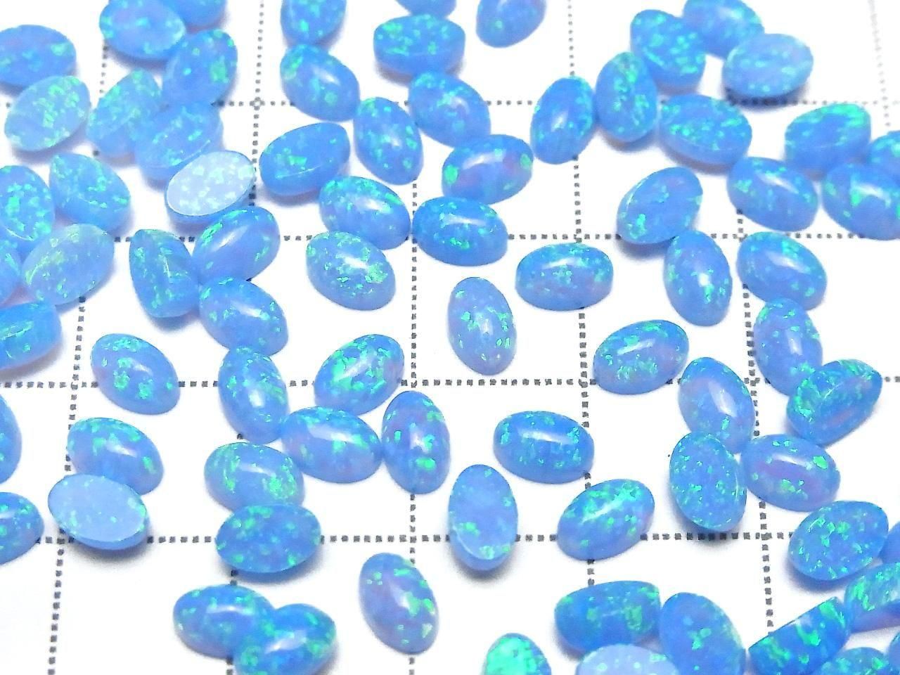 Kyoto Opal Oval Cabochon 6x4mm [Blue] 3pcs