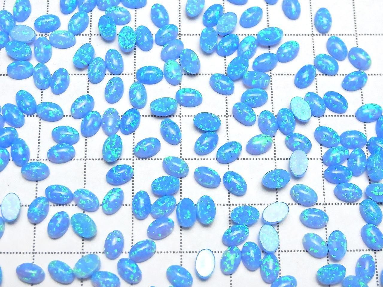 Kyoto Opal Oval Cabochon 6x4mm [Blue] 3pcs