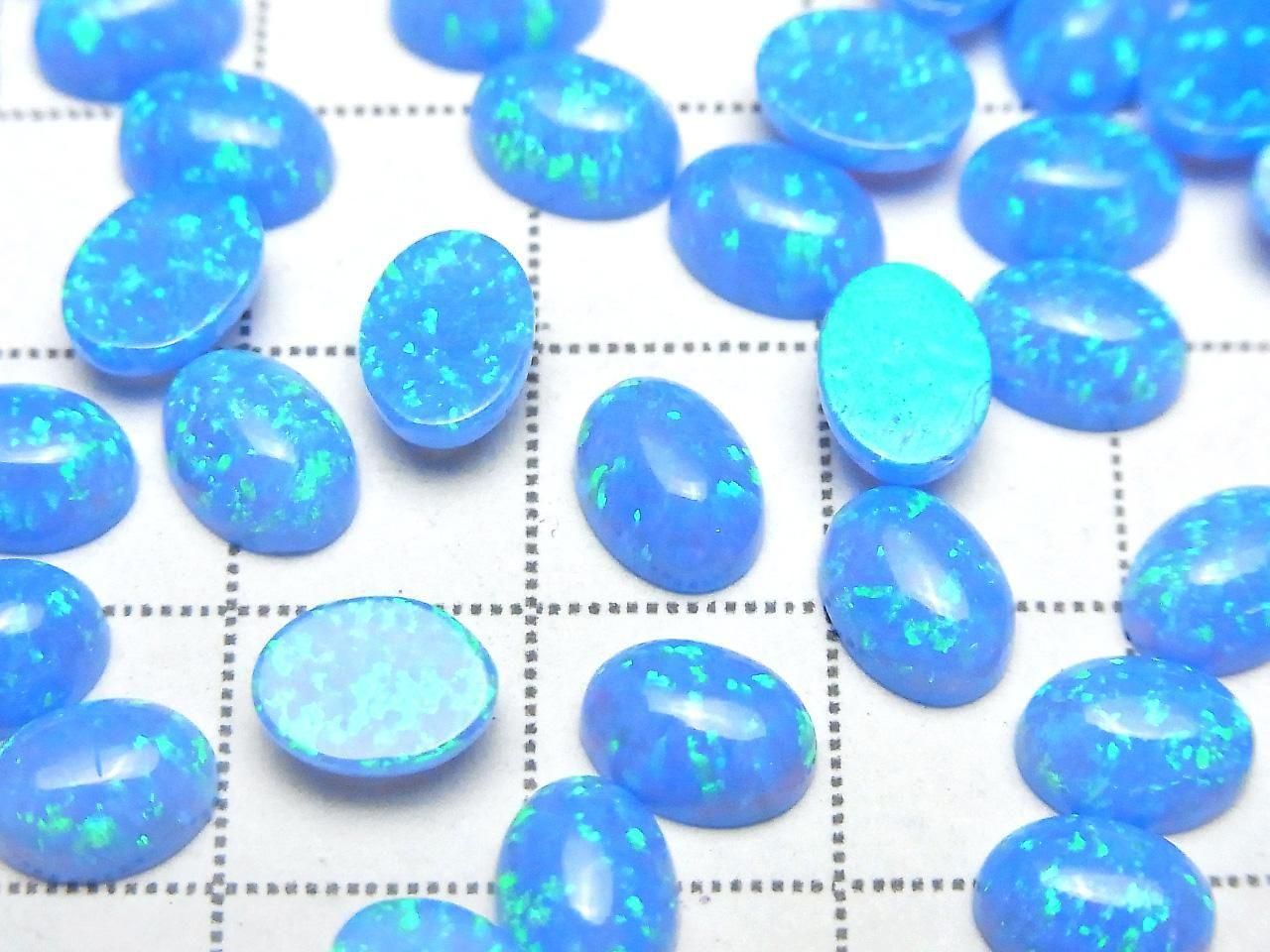 Kyoto Opal Oval Cabochon 8x6mm [Blue] 2pcs
