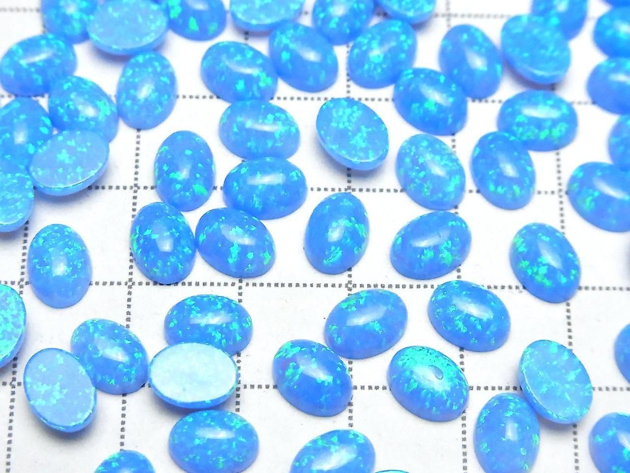 Kyoto Opal Oval Cabochon 8x6mm [Blue] 2pcs
