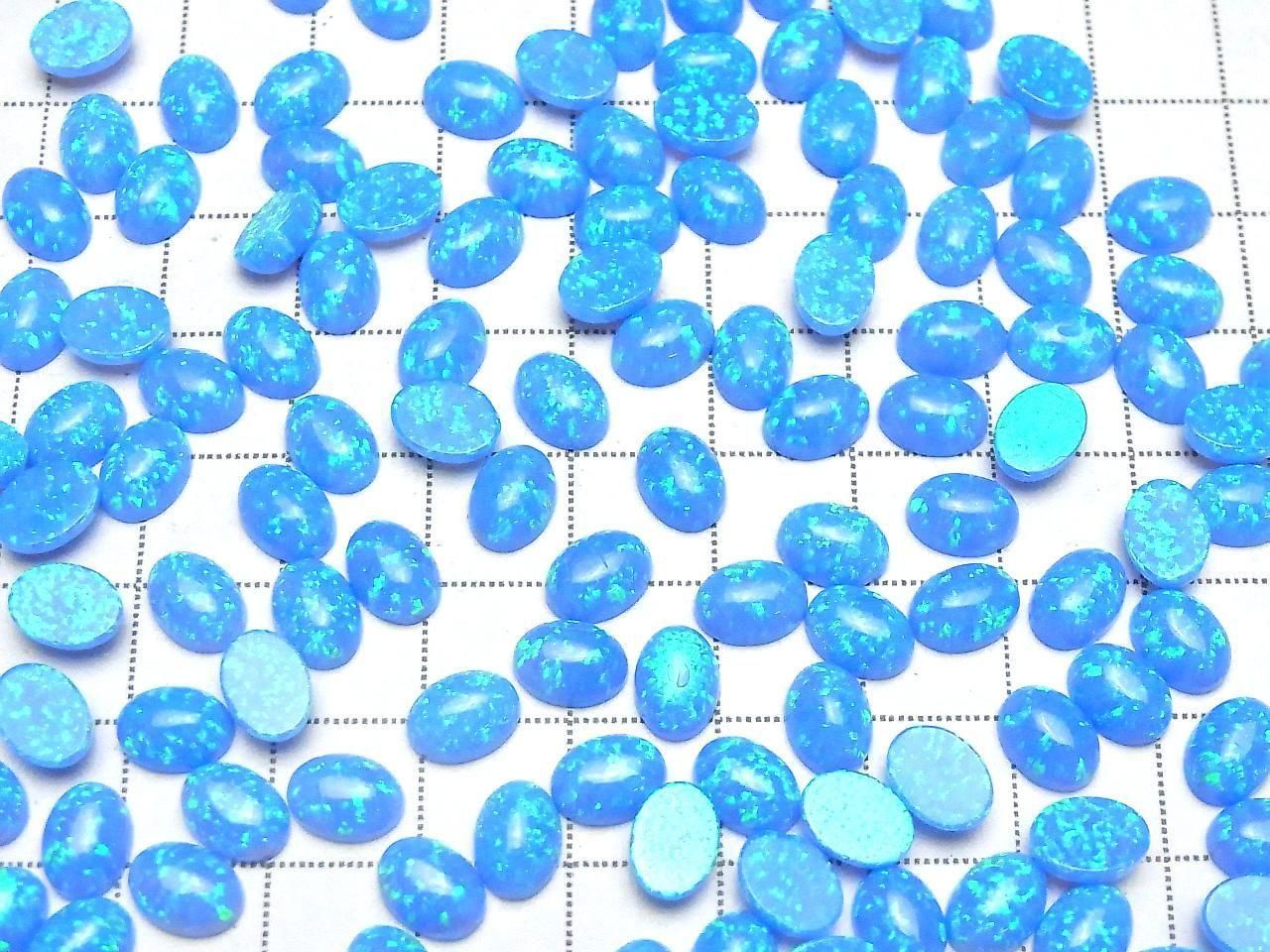 Kyoto Opal Oval Cabochon 8x6mm [Blue] 2pcs