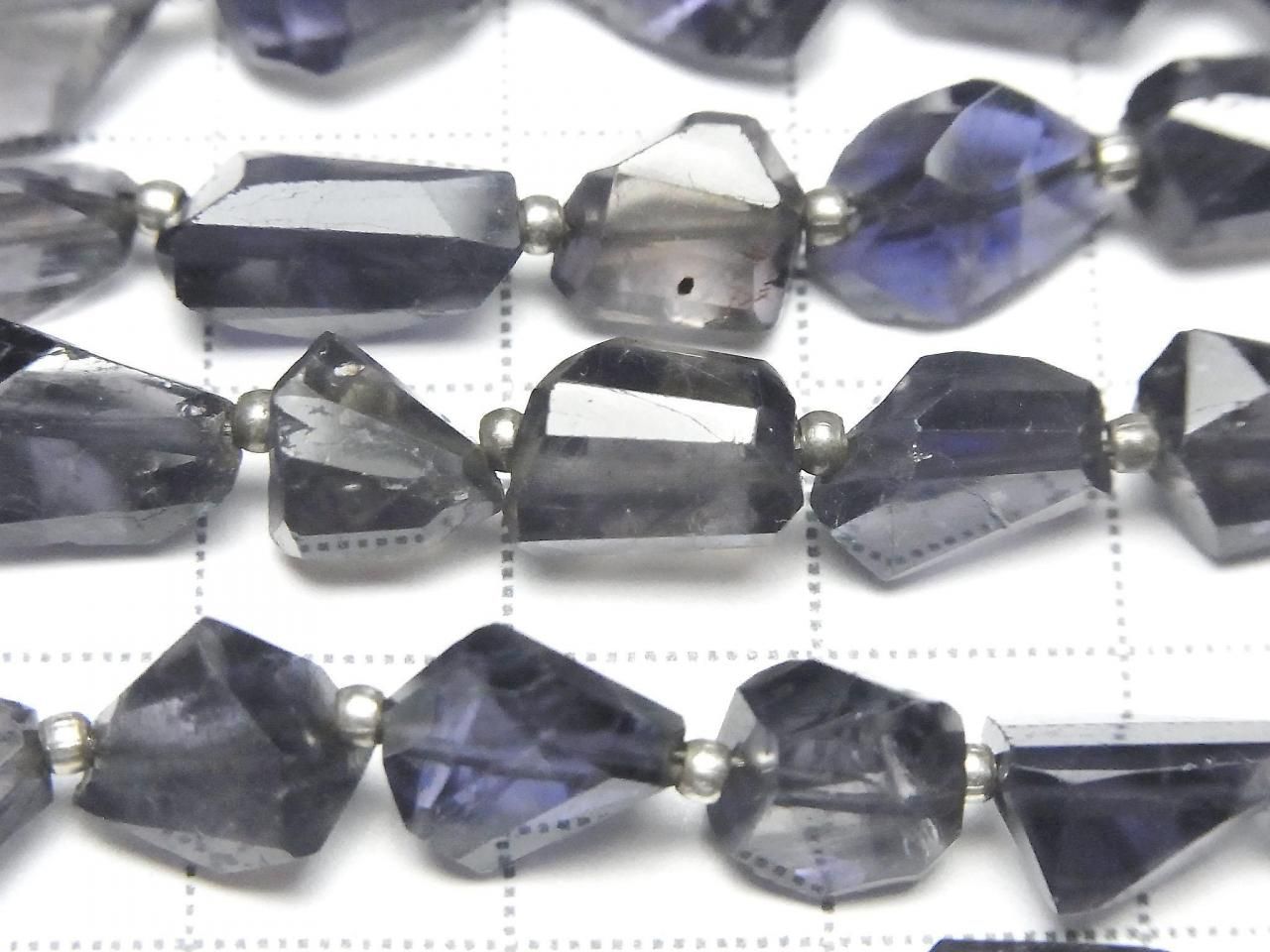 Iolite AA++ Faceted Nugget half or 1strand beads (aprx.9inch/23cm)