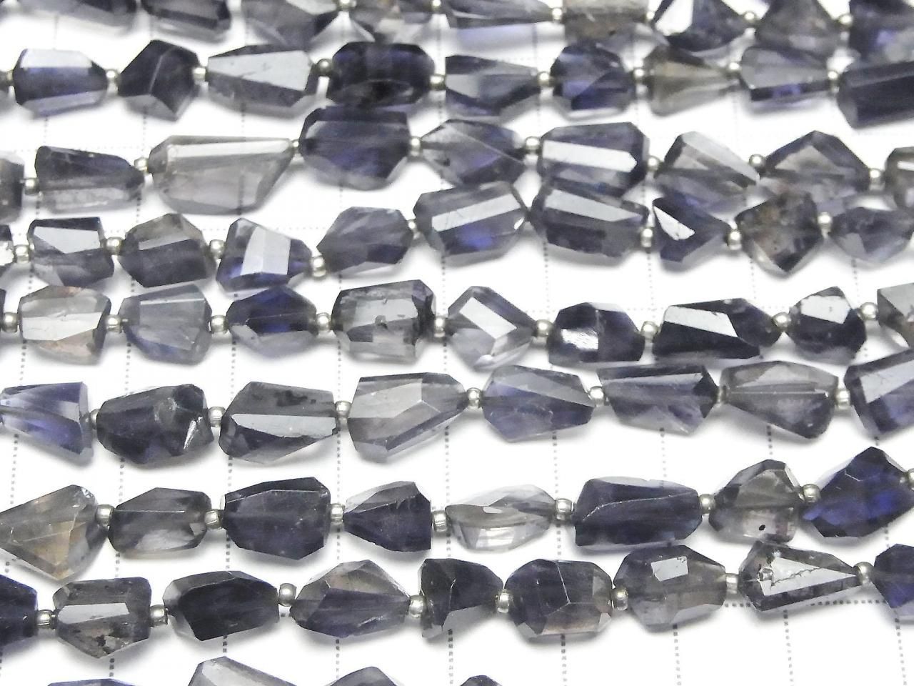 Iolite AA++ Faceted Nugget half or 1strand beads (aprx.9inch/23cm)