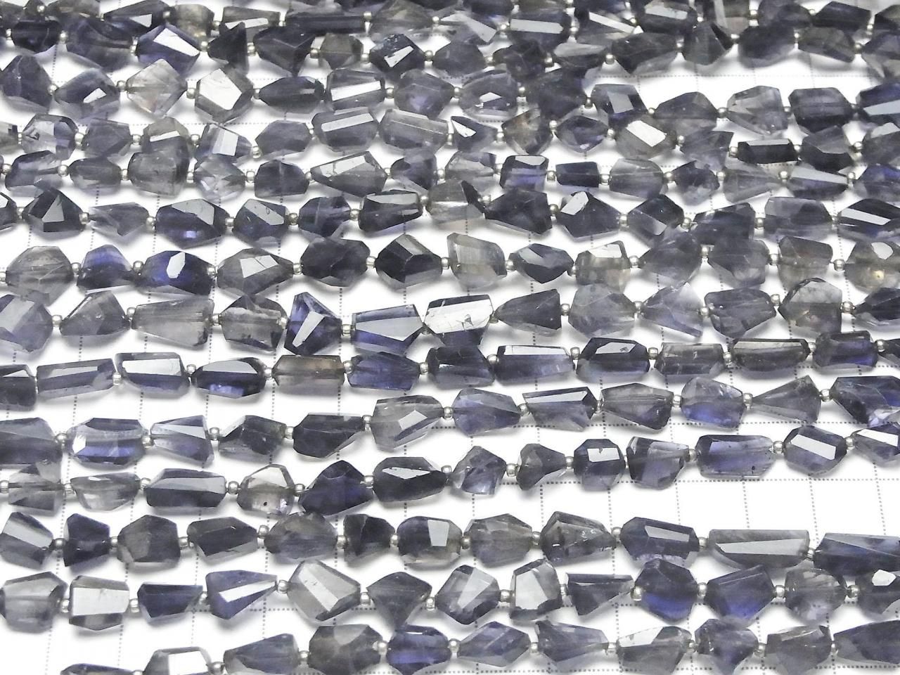 Iolite AA++ Faceted Nugget half or 1strand beads (aprx.9inch/23cm)