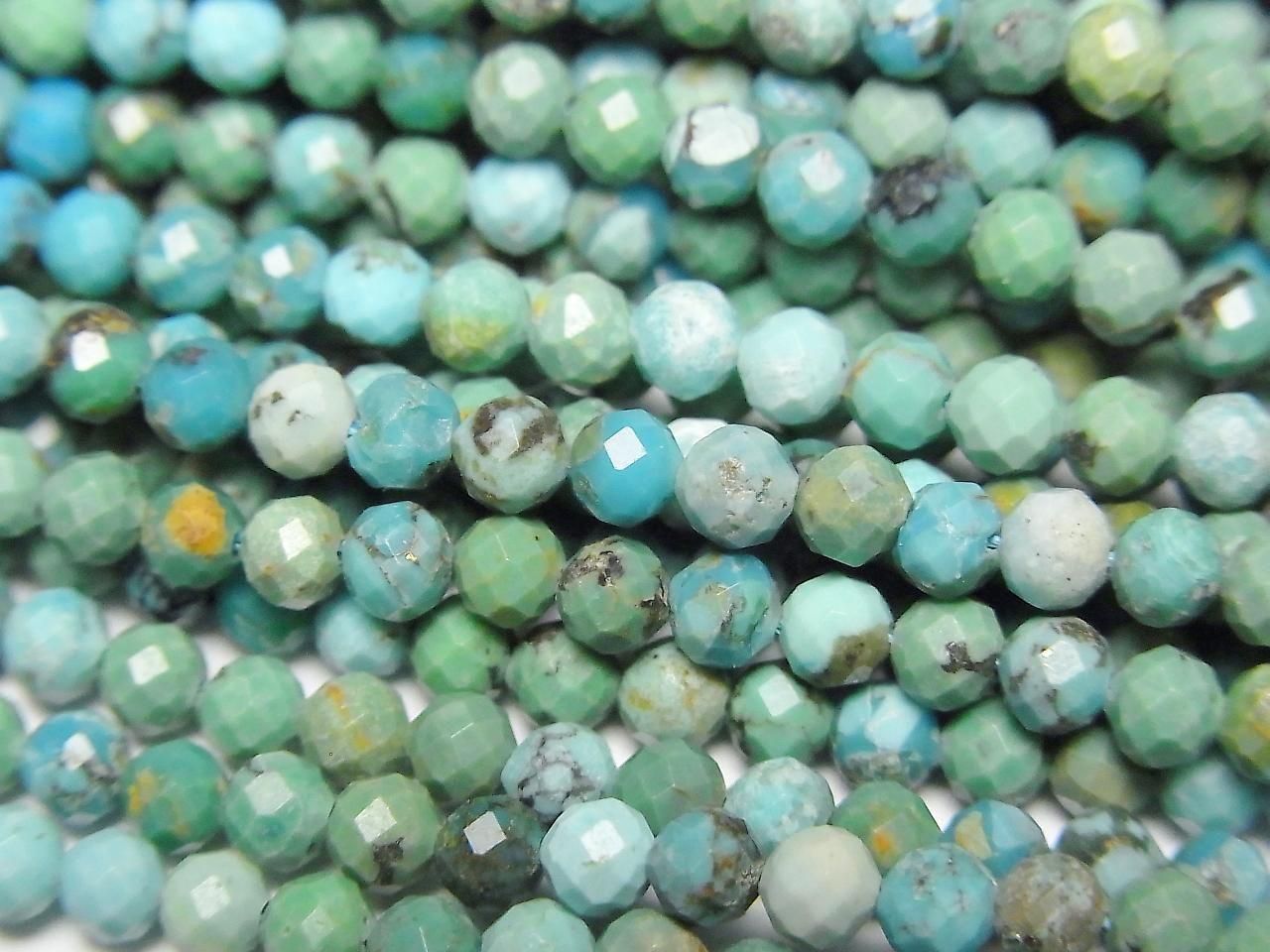 Turquoise AA+ Faceted Round 3mm 1strand beads (aprx.15inch/36cm)High Quality!
