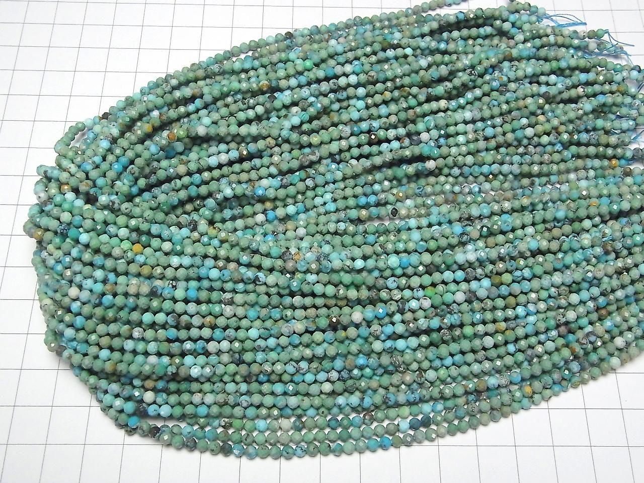 Turquoise AA+ Faceted Round 3mm 1strand beads (aprx.15inch/36cm)High Quality!