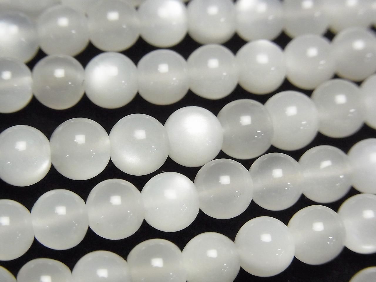 White-Light Gray Moonstone AAA- Round 6mm half or 1strand beads (approx. 15 inches/38 cm)