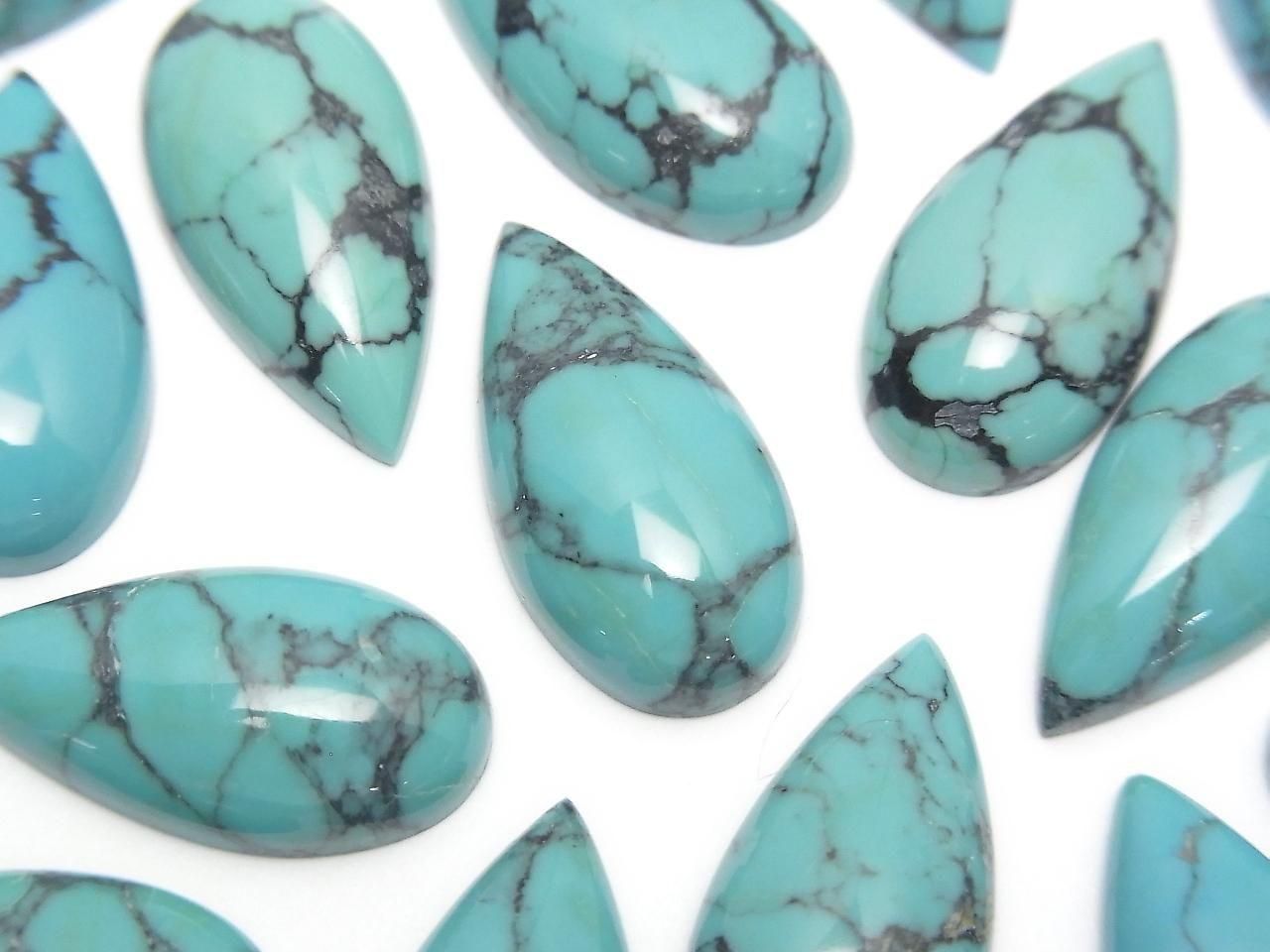 Turquoise AAA Pear shape Cabochon 20x10mm Patterned 1pc