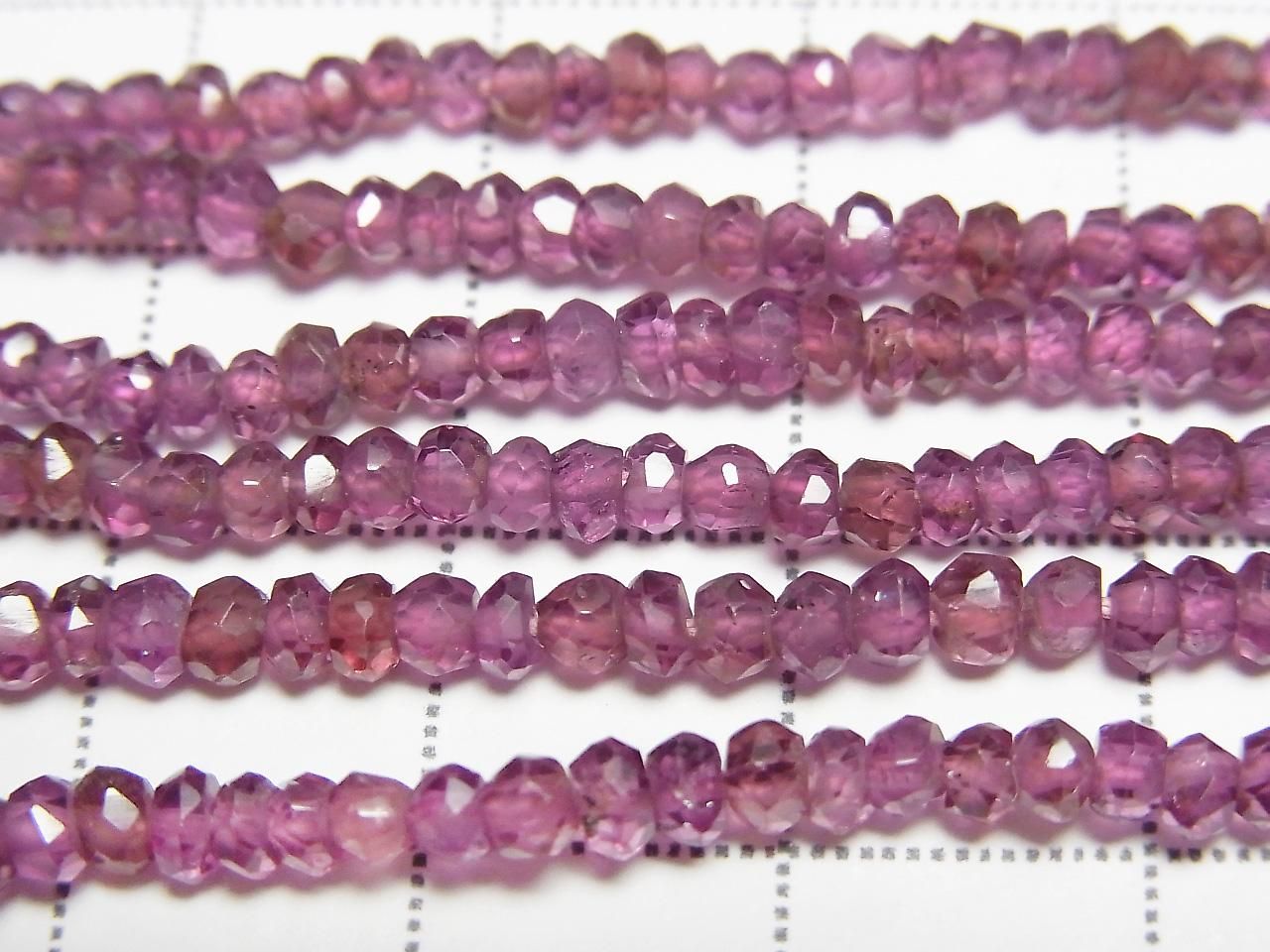 Rhodolite Garnet AAA Faceted Button Rondelle 1strand beads (aprx.13inch/33cm)