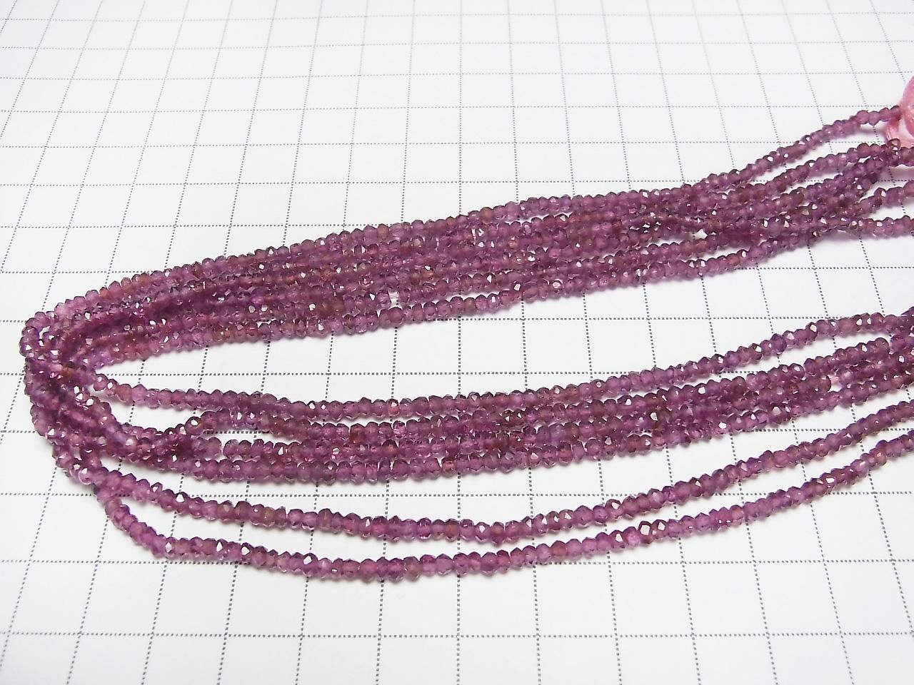 Rhodolite Garnet AAA Faceted Button Rondelle 1strand beads (aprx.13inch/33cm)