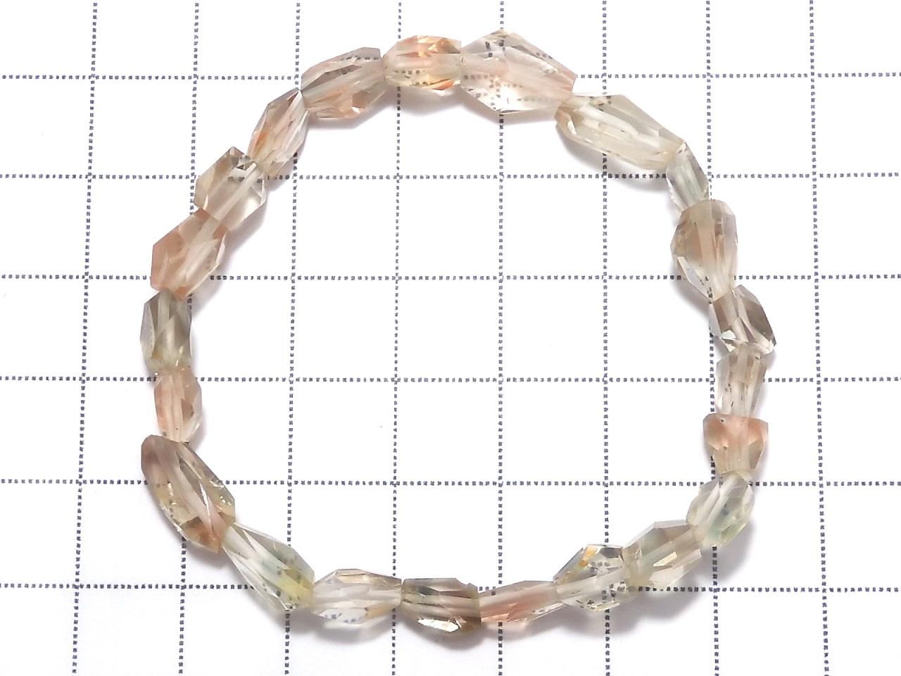 High Quality Oregon Sunstone AAA- Faceted Nugget 1strand beads (Bracelet) NO.105 [One of a kind]