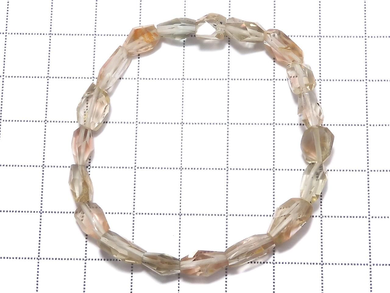 High Quality Oregon Sunstone AAA- Faceted Nugget 1strand beads (Bracelet) NO.108 [One of a kind]
