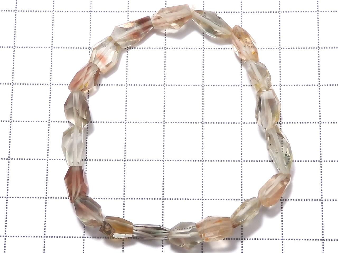 High Quality Oregon Sunstone AAA- Faceted Nugget 1strand beads (Bracelet) NO.110 [One of a kind]
