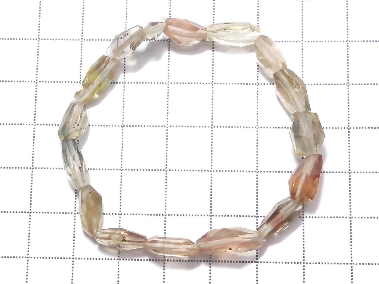 High Quality Oregon Sunstone AAA- Faceted Nugget 1strand beads (Bracelet) NO.111 [One of a kind]