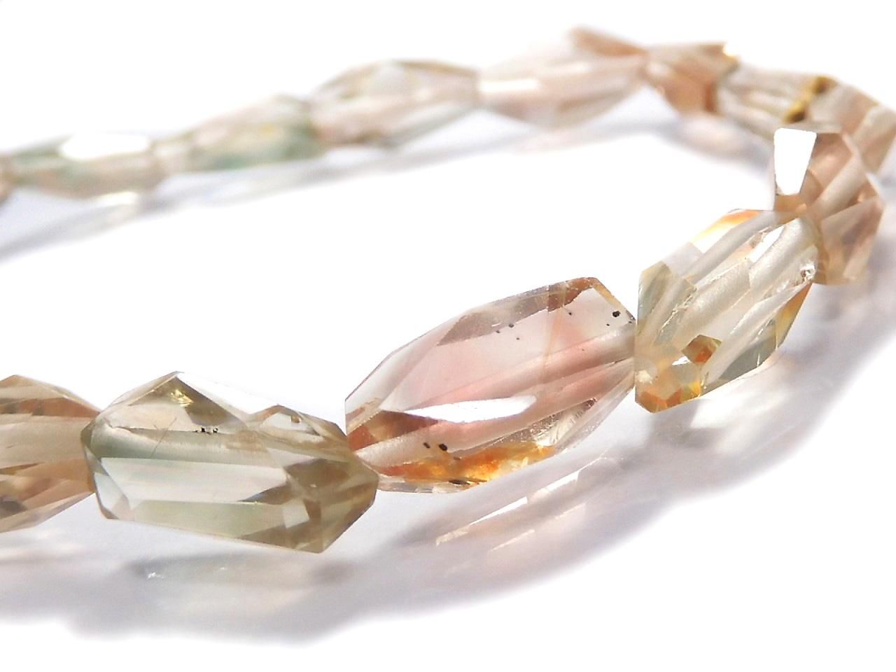 High Quality Oregon Sunstone AAA- Faceted Nugget 1strand beads (Bracelet) NO.112 [One of a kind]