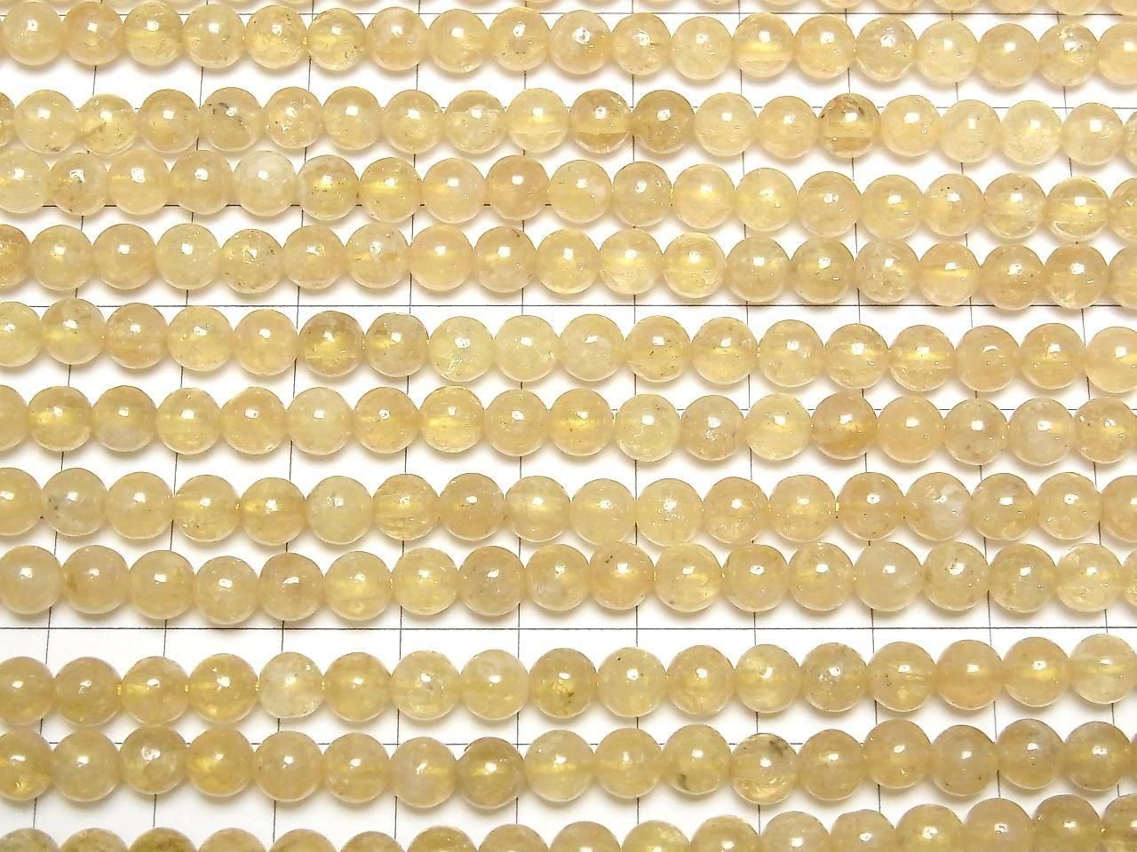 Yellow Garnet Round 6mm half or 1strand beads (approx. 15 inches/38 cm)