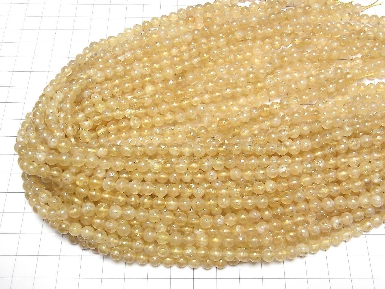 Yellow Garnet Round 6mm half or 1strand beads (approx. 15 inches/38 cm)