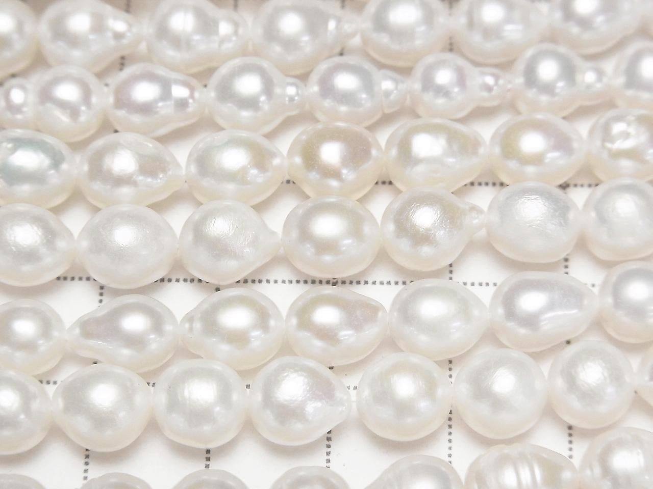 Fresh Water Pearls AA Drop-Rice 8x7x7mm White 1strand beads (approx. 15inch/37cm)