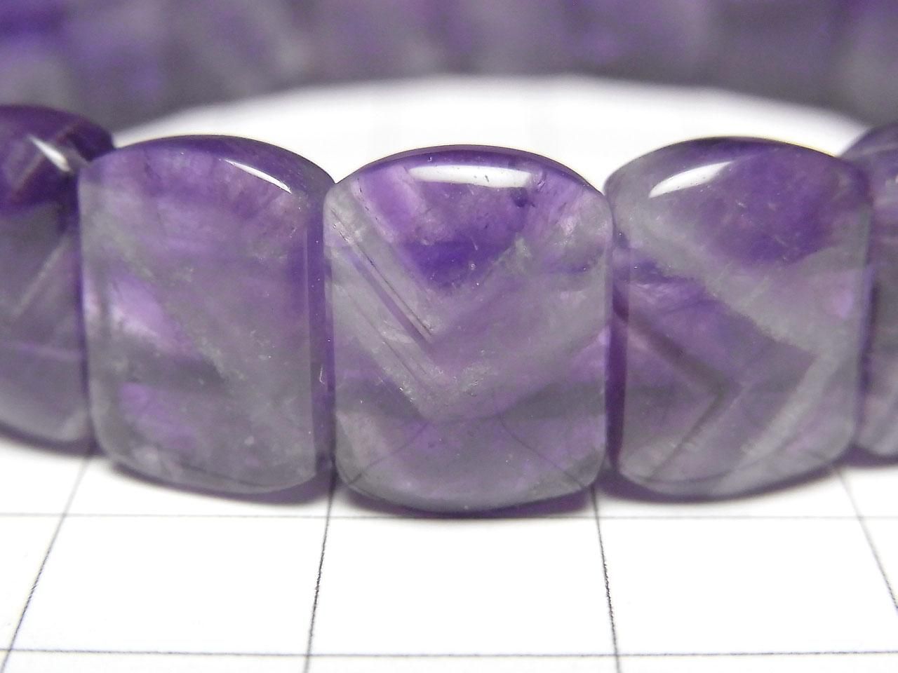 Amethyst AA 2-Hole Rectangle 14x10mm 1strand beads (Bangle Bracelet)