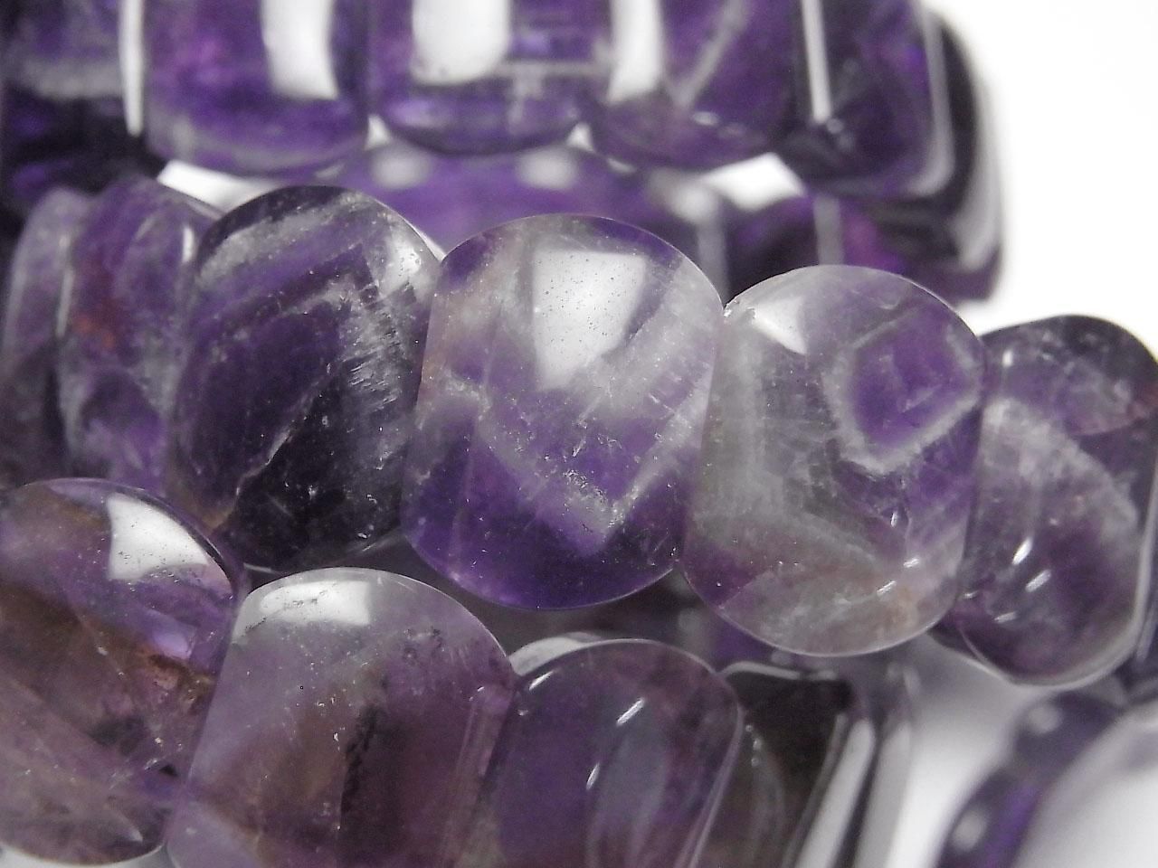 Amethyst AA 2-Hole Rectangle 16x12mm 1strand beads (Bangle Bracelet)