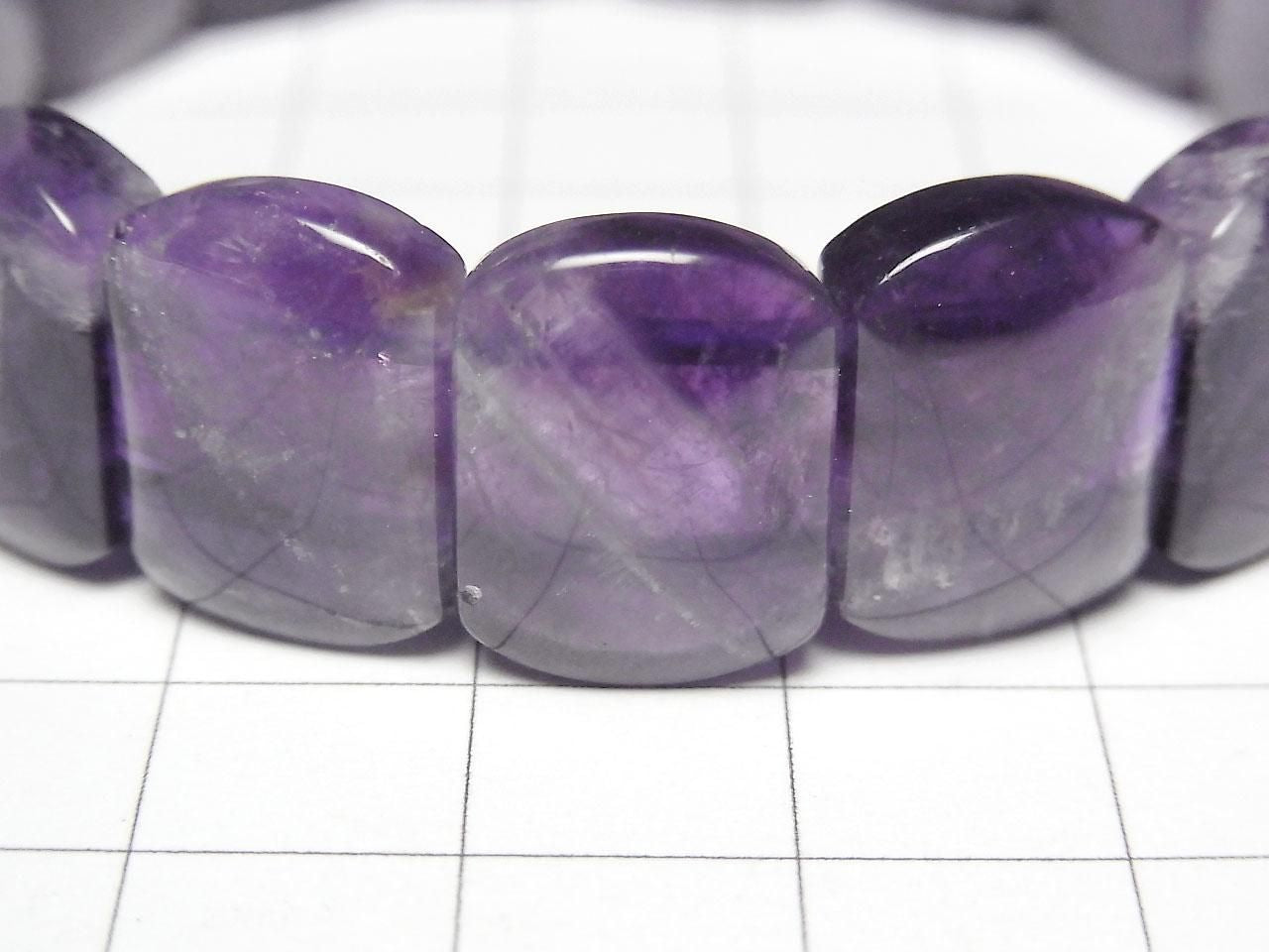 Amethyst AA 2-Hole Rectangle 16x12mm 1strand beads (Bangle Bracelet)