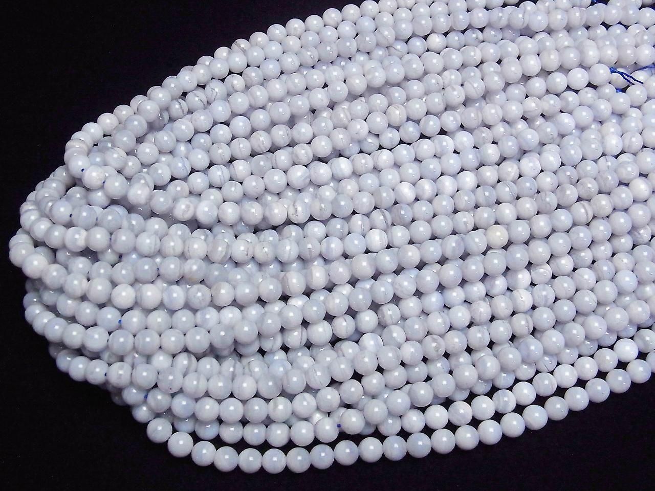 Blue Lace Agate AA++ Round 6mm half or 1strand beads (aprx.15inch/38cm)