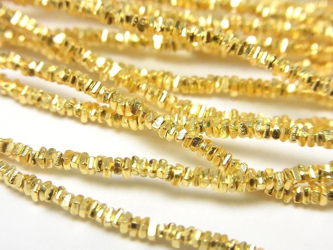 Karen Silver Chips (Discs) 1.5x1.5x1mm 18KGP 1/8 or 1strand beads (approx. 25 inches/62 cm)