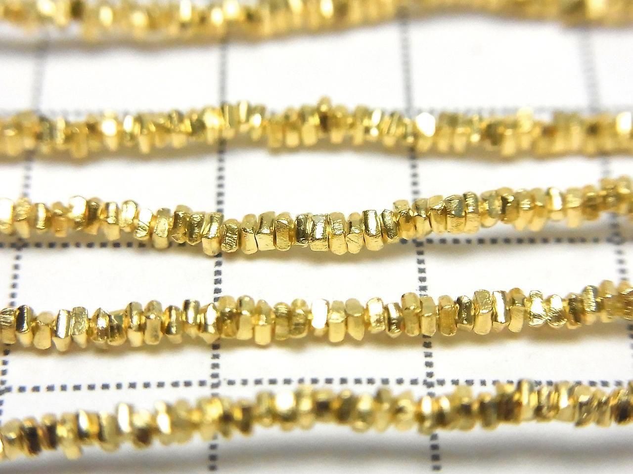 Karen Silver Chips (Discs) 1.5x1.5x1mm 18KGP 1/8 or 1strand beads (approx. 25 inches/62 cm)