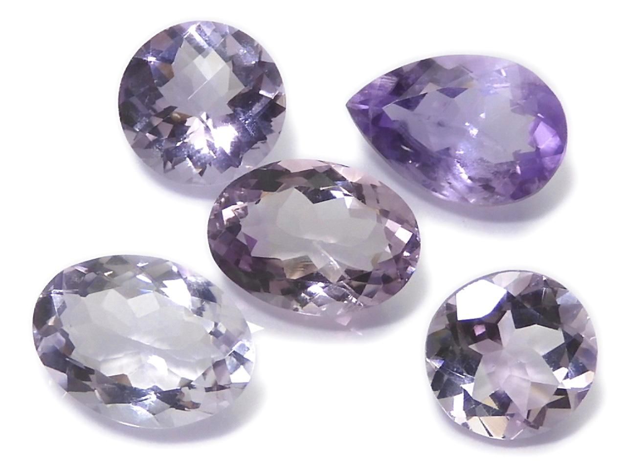 High Quality Pink Amethyst AAA- Loose Stone Faceted 5pcs Set NO.16 [One of a kind]
