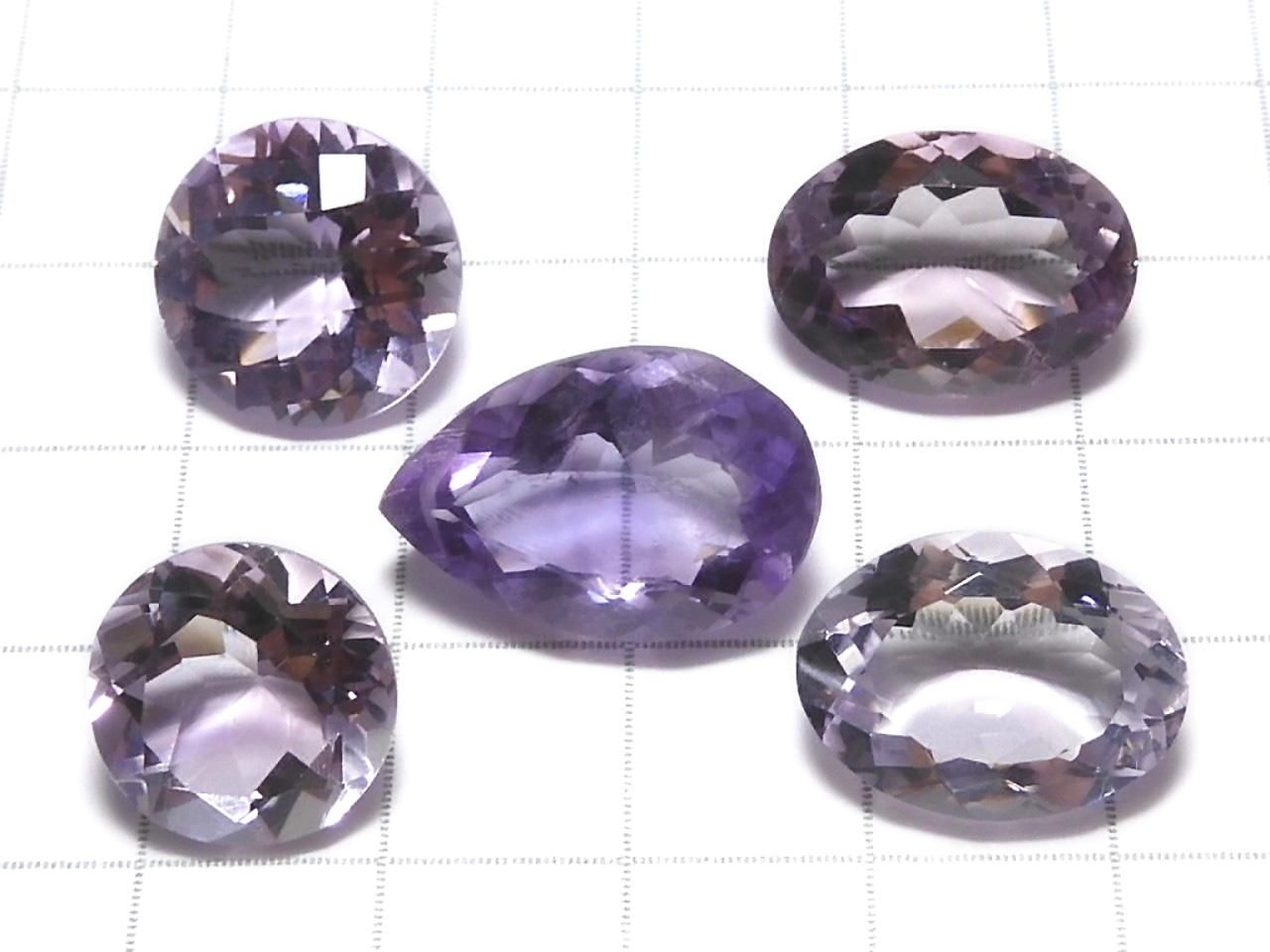 High Quality Pink Amethyst AAA- Loose Stone Faceted 5pcs Set NO.16 [One of a kind]