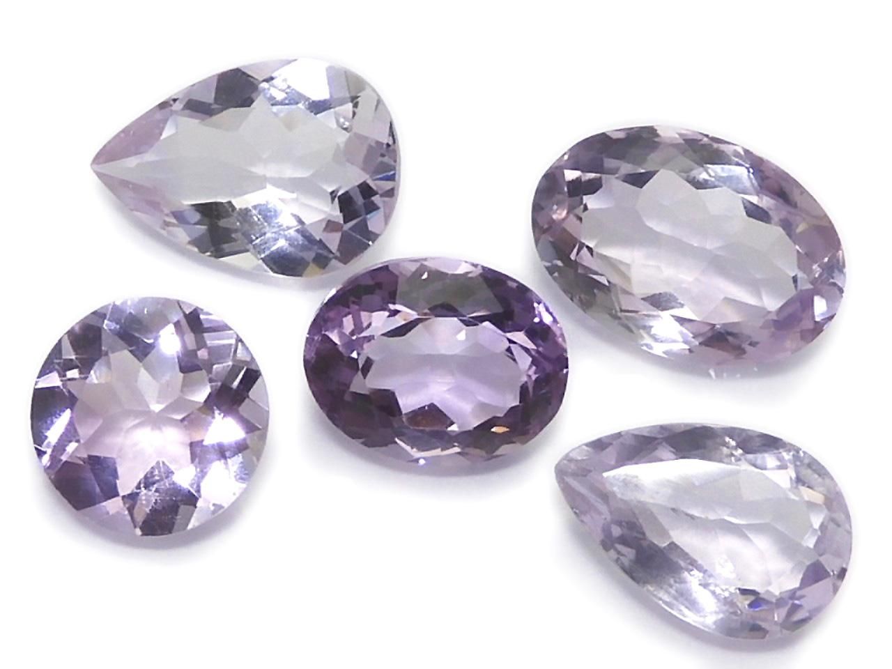High Quality Pink Amethyst AAA- Loose Stone Faceted 5pcs Set NO.17 [One of a kind]