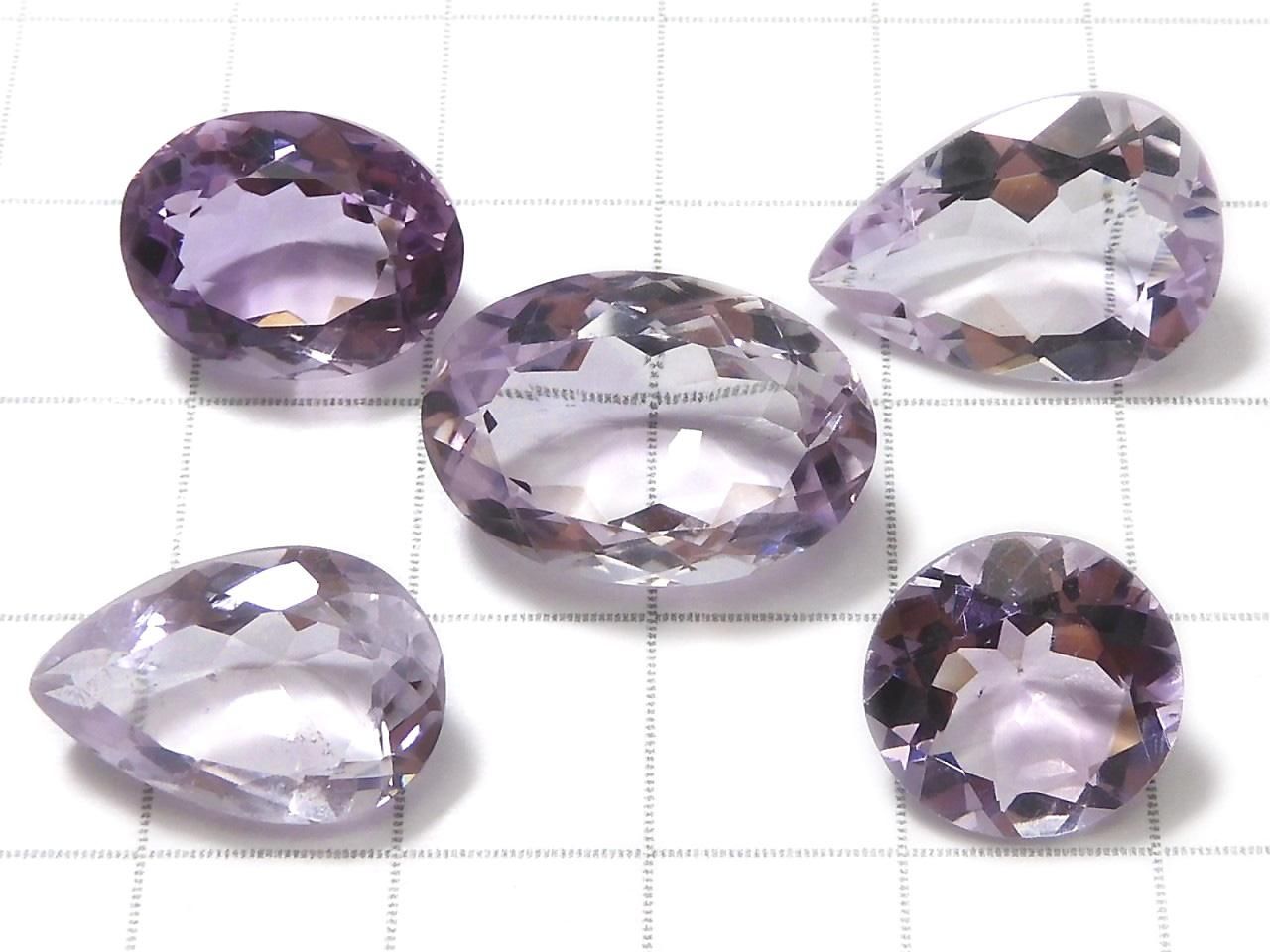 High Quality Pink Amethyst AAA- Loose Stone Faceted 5pcs Set NO.17 [One of a kind]