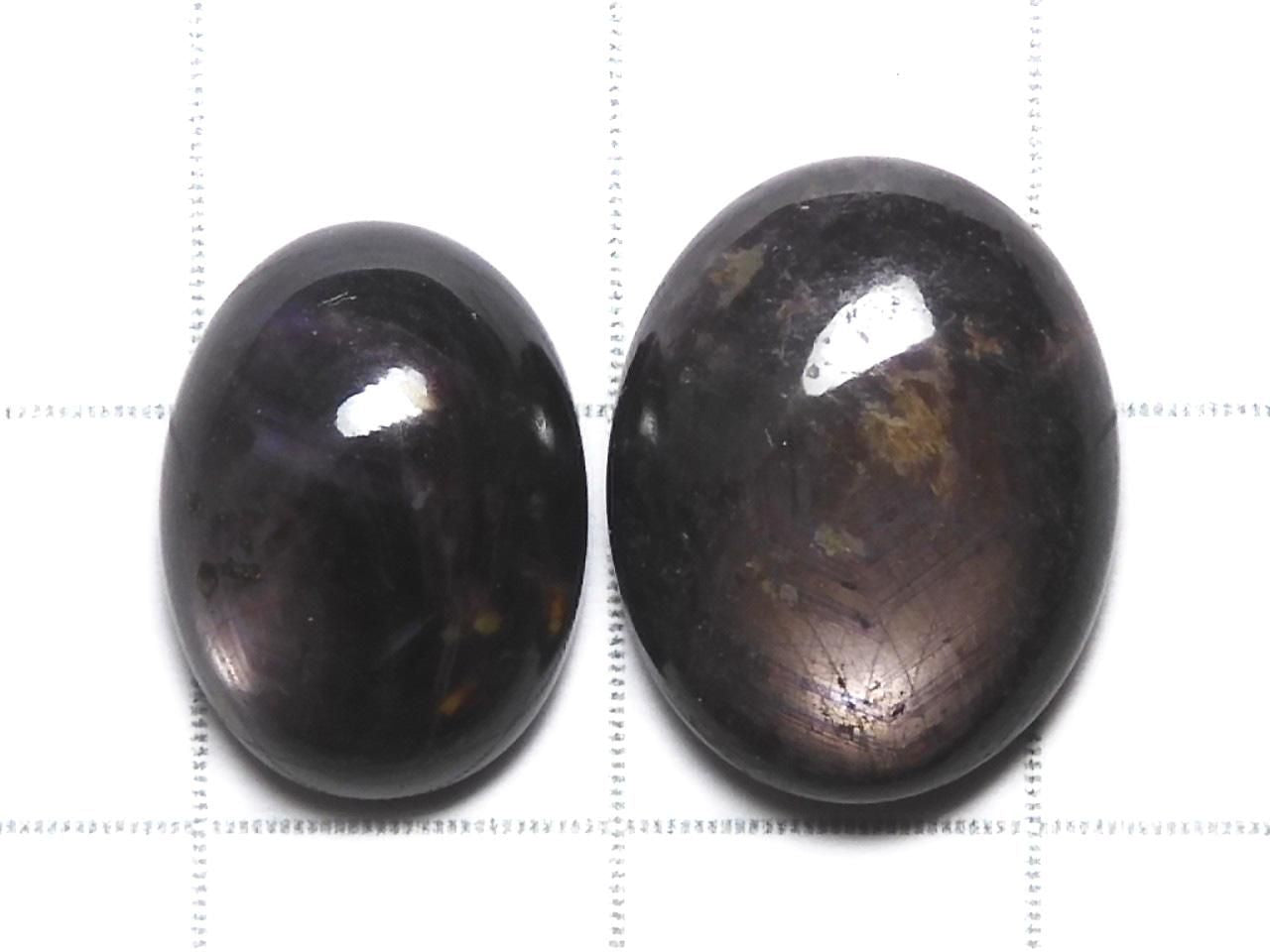 Black Star Sapphire Cabochon 2pcs Set NO.2 [One of a kind]