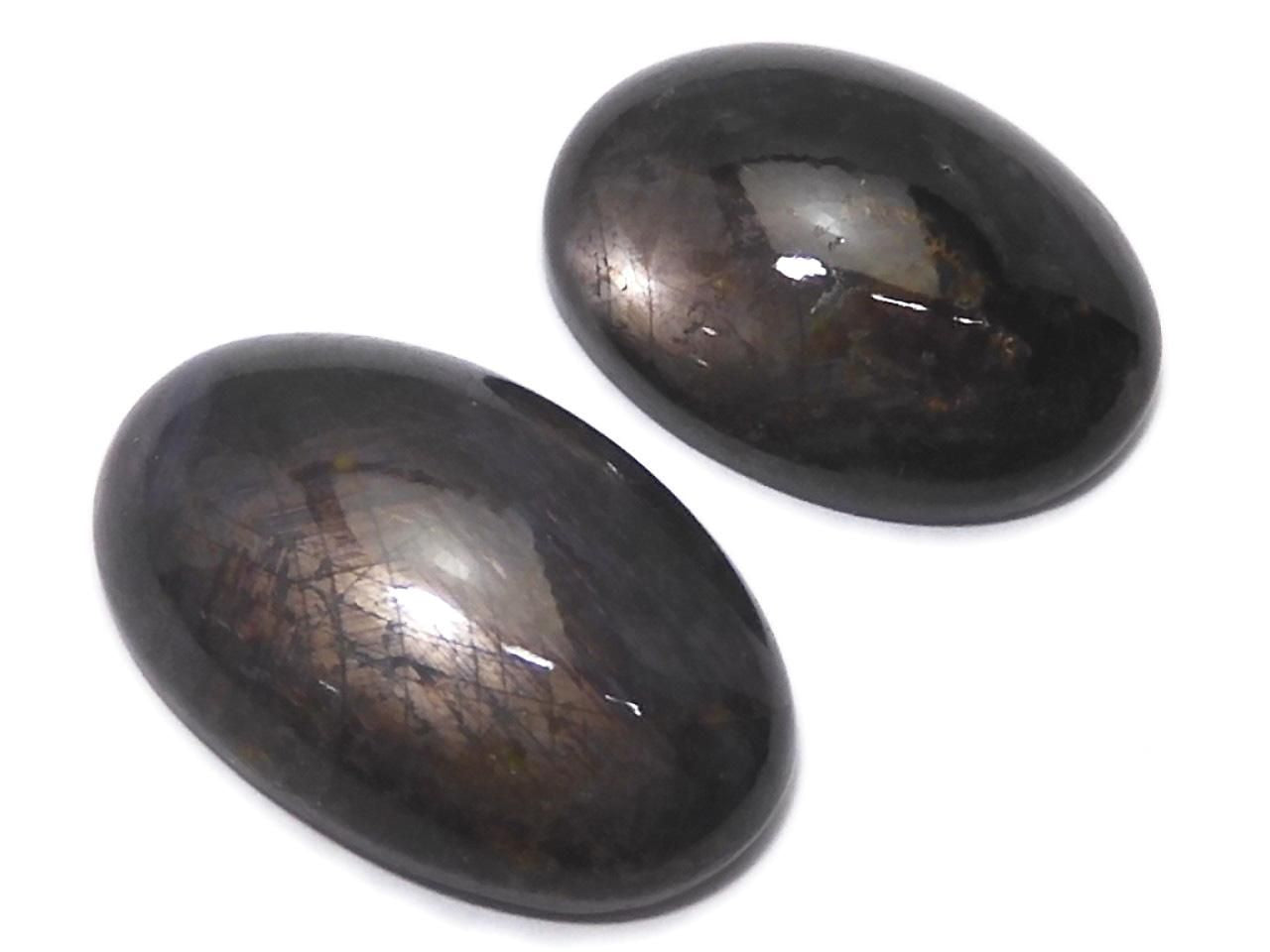 Black Star Sapphire Cabochon 2pcs Set NO.3 [One of a kind]