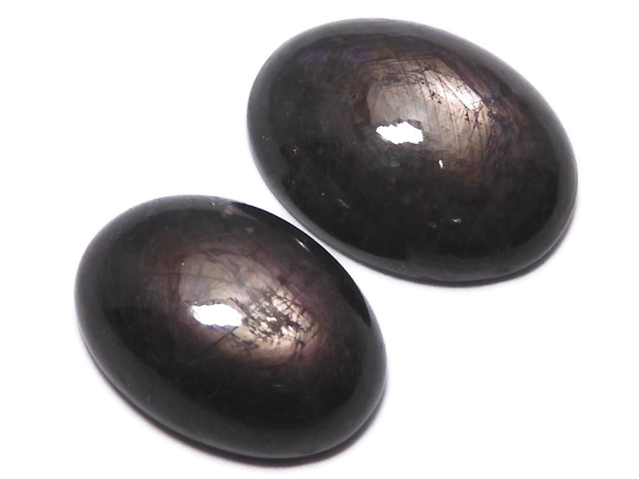 Black Star Sapphire Cabochon 2pcs Set NO.5 [One of a kind]