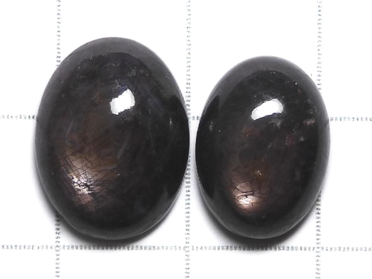 Black Star Sapphire Cabochon 2pcs Set NO.5 [One of a kind]