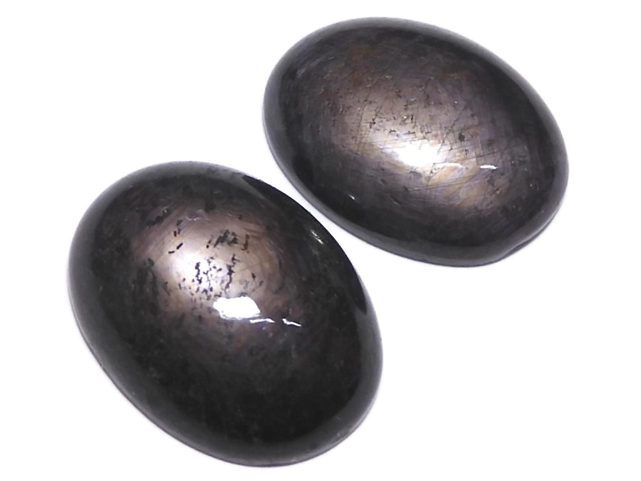 Black Star Sapphire Cabochon 2pcs Set NO.8 [One of a kind]