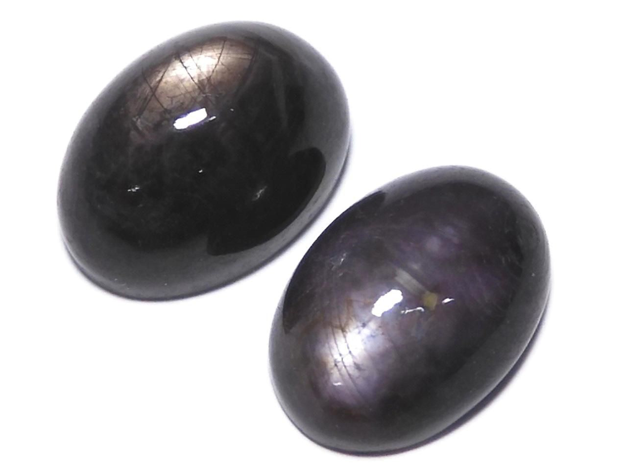 Black Star Sapphire Cabochon 2pcs Set NO.9 [One of a kind]