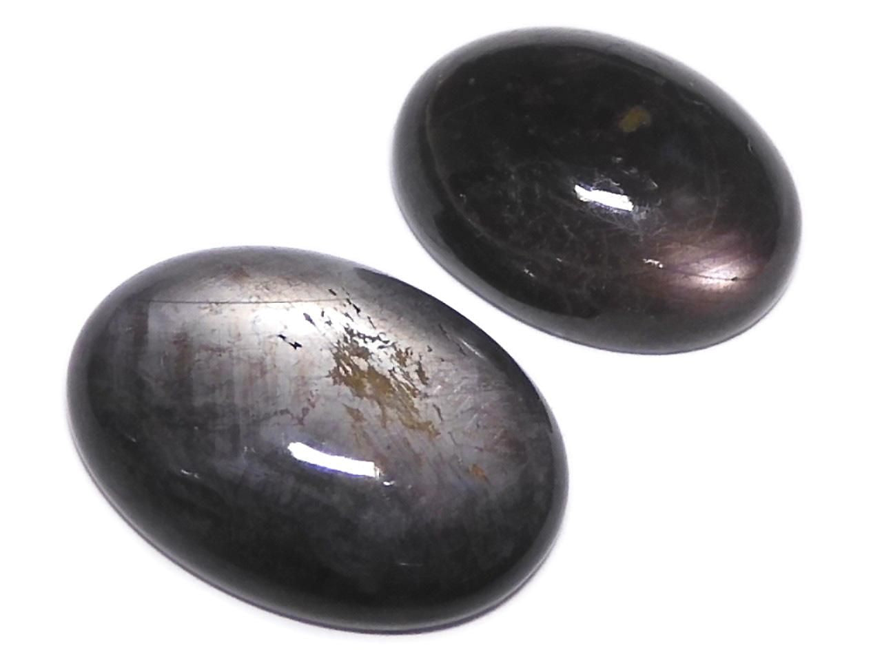 Black Star Sapphire Cabochon 2pcs Set NO.11 [One of a kind]