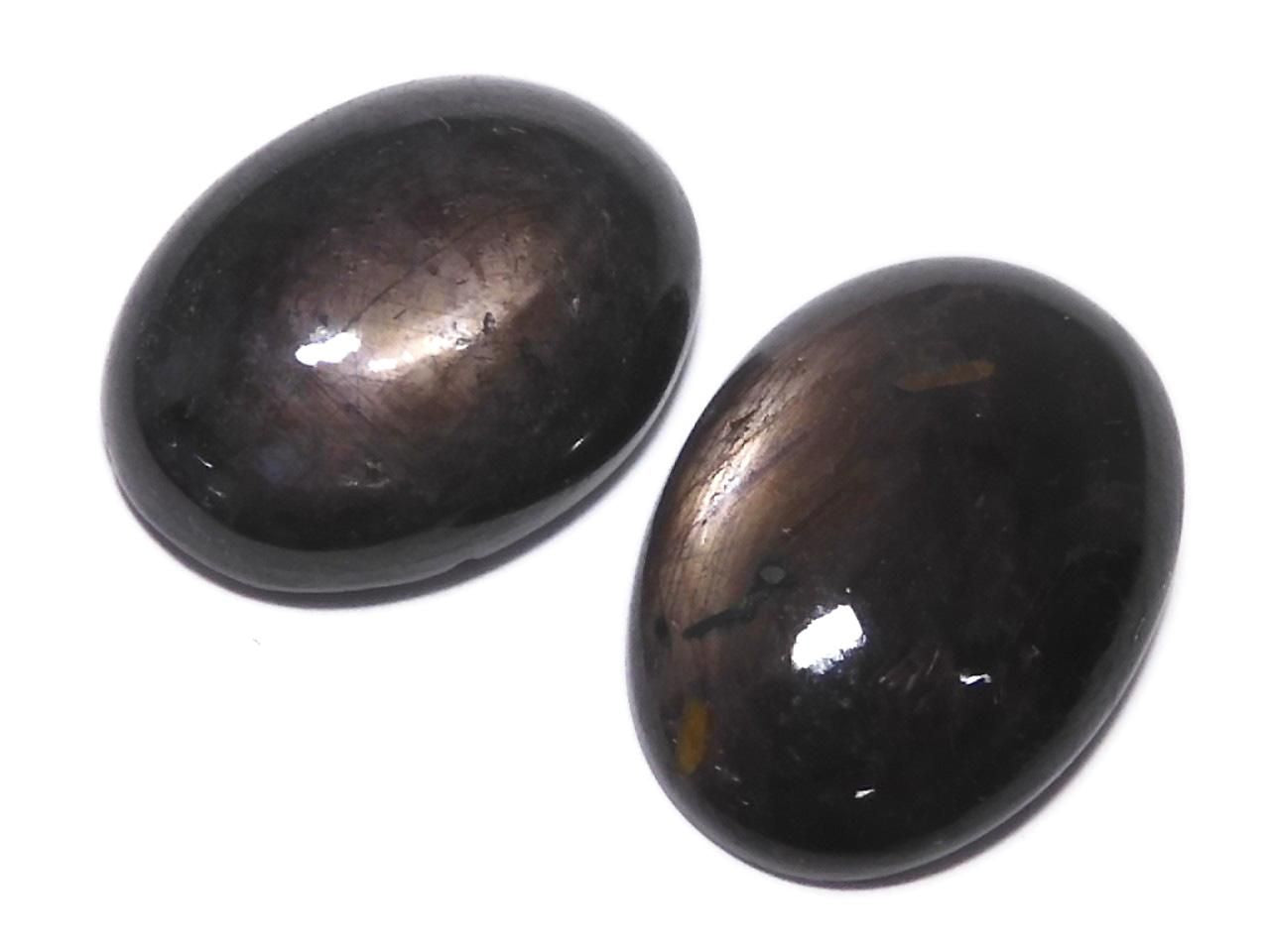 Black Star Sapphire Cabochon 2pcs Set NO.12 [One of a kind]