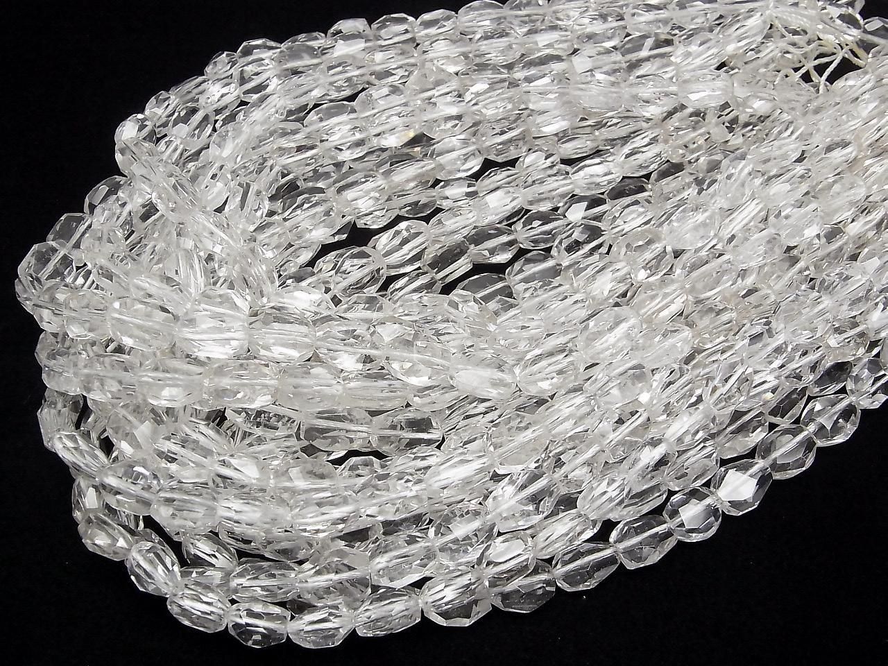 Crystal AAA- Flat Nugget-Faceted Oval Half or 1strand beads (approx. 15 inches/36 cm)