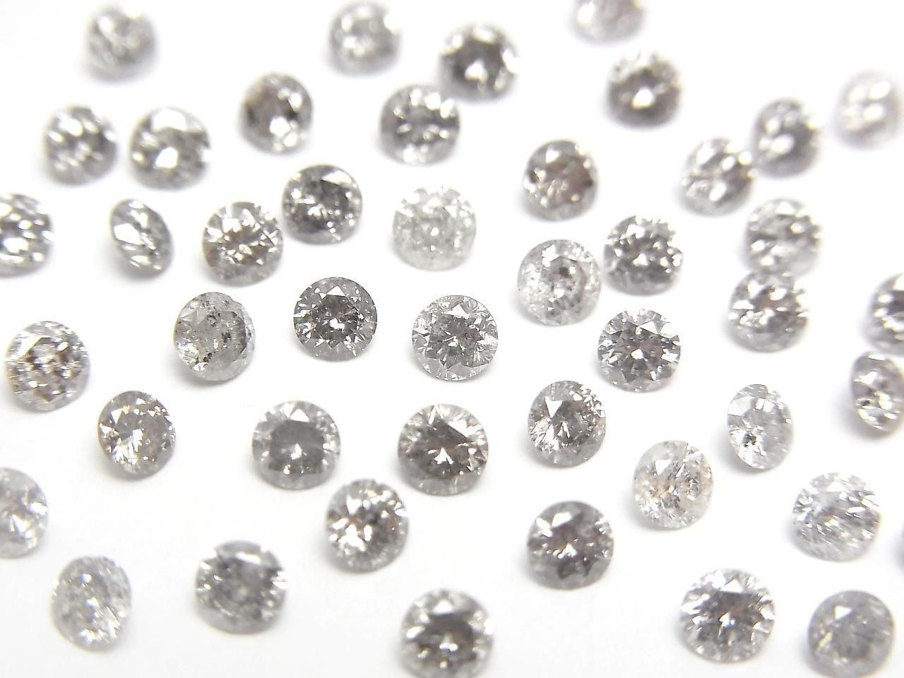 Salt and Pepper Diamond Loose Stone Round Brilliant Cut 3x3mm 1pc